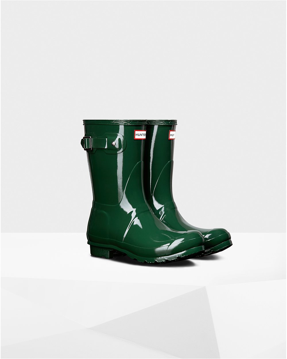 Korte Regenlaarzen Dames - Hunter Original Gloss - Groen - 58MDOYBXJ